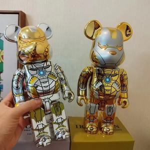 Placage <span class=keywords><strong>Iron</strong></span> <span class=keywords><strong>Man</strong></span> <span class=keywords><strong>Spider</strong></span>-<span class=keywords><strong>Man</strong></span> ours brutal Bearbrick 400% Tide Play KWAS figurines ornements en gros - Product Image 3