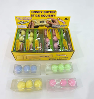 Jouet Squishy en TPR en forme de bâton de beurre croustillant avec noyau croustillant à rebond lent, anti-stress, boîte de présentation, vente en gros
