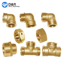 D & R métal pleine taille filetage personnalisé té laiton plomberie raccord rapide raccord coudé à 90 degrés 1/2 pouces ~ 1 "raccord en laiton