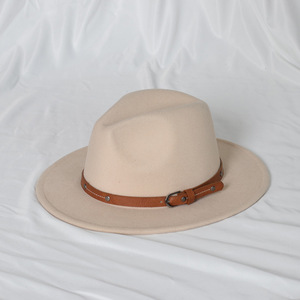 Chapeau Fedora en laine rétro direct d'usine avec design plat de couleur unie à large bord pour un usage quotidien ou des chapeaux de <span class=keywords><strong>cowboy</strong></span> de voyage - Product Image 4