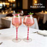 Verre à vin en cristal fait main unique et personnalisé, style américain de Noël, design élégant et moderne, capacité de 490-560 ml pour la décoration festive