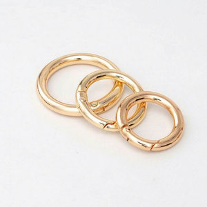 Manufacture High Quality Plating Gold Silver Alloy Spring Gate Ring Keychain Metal Spring O Rings for Handbag Hardware Accessory