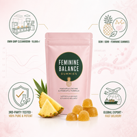 Gummies Équilibre Féminin Vitamine C (Acide Ascorbique) Hormones Densité Osseuse Femmes Poudre de Fruit Ananas Lactobacillus Acidophilus