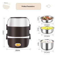 Boîte à lunch chauffante électrique portable, mini cuiseur à riz, chauffe-aliments à brancher, multifonctionnel pour le bureau, les voyages, la voiture, l'extérieur