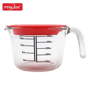 Chất lượng cao Vòng Glass đo cup không thể phá vỡ xử lý với Hongkong 8 oz 16 oz 1 lít năng lực giá rẻ bán công cụ đo lường - Product Image 1