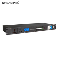 GTSVSOMA DR408 Séquenceur d'alimentation 10 canaux 1U en métal pour montage en rack, alimentation 8000W, écran LCD rétroéclairé, affichage de la tension, AC 100-240V