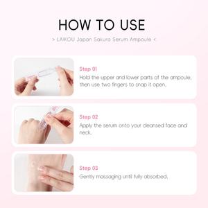 Ampolla de Suero Sakura de Japón de Marca Privada LAIKOU con Ácido Hialurónico para un Tono de Piel Uniforme y para Suavizar las Líneas Finas del Rostro - Product Image 5