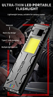 Lampe torche EDC multifonction 1500mAh, étanche, tactique, avec clip magnétique arrière, faisceau réglable, portable, rechargeable