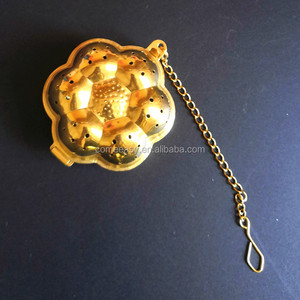 จัดส่งฟรี Gold Plated 304สแตนเลส House ชากรองชา Infuser พร้อ<span class=keywords><strong>ม</strong></span>สตริง - Product Image 3