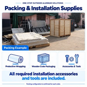 Solution Complète pour <span class=keywords><strong>Jardin</strong></span> Japonais en Aluminium Khaki : Portail, Clôture, Pergola, Brise-vue, Jardinières et Mur Végétal en Panneaux Perforés - Product Image 5