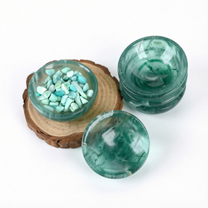 Bol en pierre précieuse verte sculpté à la main, cristal naturel, pierre semi-précieuse, petit objet décoratif portable pour la maison, Agate Aameena - Product Image 1