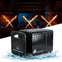 Igreslite Machine à Flammes Mobile d'Extérieur IP55 1800W Contrôlée par DMX512 Effet de Feu Scénique Rotation à 210 Degrés pour Spectacles