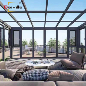 غرفة شمسية حديثة مسبقة الصنع بسقف زجاجي متعدد الأضلاع للبيع بالجملة، مناسبة للمنازل الصيفية والفلل - Product Image 4