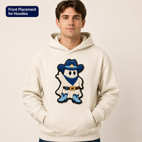 Écussons chenille personnalisés avec logo, style cowboy, grands badges brodés pour marques de vêtements, solution OEM ODM tout-en-un en gros