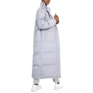 Piumino Casual da donna con collo alto caldo invernale <span class=keywords><strong>grigio</strong></span> con Zip piumino Extra lungo - Product Image 2