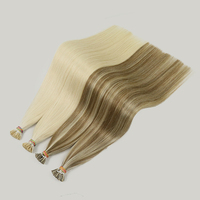 Extensions de cheveux I-Tip pré-collées haute densité, cheveux humains russes Remy, 100g, double épaisseur