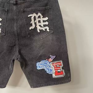 กางเกงขาสั้นยีนส์ผู้ชายสไตล์เรโทรหลวมๆ แบรนด์แฟชั่นอเมริกันคุณภาพสูง ขายส่งแบบคละแบบ - Product Image 3