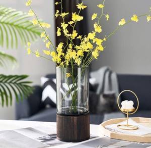 Jarrón de <span class=keywords><strong>cristal</strong></span> gris creativo simple <span class=keywords><strong>para</strong></span> sala de estar arreglo de flores de color primario elegante y elegante - Product Image 6