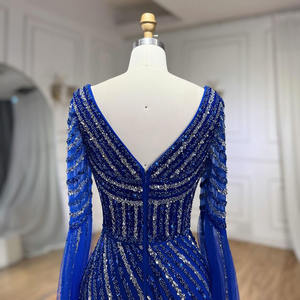 Vestidos de Lujo con Cuentas de <span class=keywords><strong>Sirena</strong></span> Azul/Turquesa/Rosa/<span class=keywords><strong>Amarillo</strong></span>, Manga Larga, para Fiesta de Bodas, Novedad 2024, Vestidos de Noche de Talla Grande para Mujer - Product Image 5