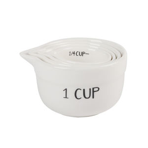 Op Maat Porselein Wit Keukengereedschap Nieuwigheid Keramische Maatbekers En Lepels Keramische Maatbeker - Product Image 1