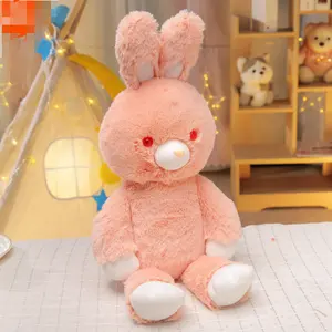 CE/ASTM 2024 Hot Selling Colorful Tired Rabbit Plush Toy Customized Stuffed Animal Plushie Pink Bunny Sofa Room Decoration