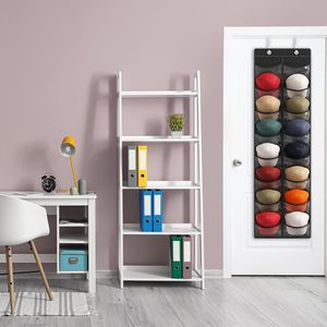 Hat Organizer 16 Pocket Over The Door Cap Rack Black Non Woven <b>Hanging</b> Closet <b>Storage</b> For Hats - Product Image 6