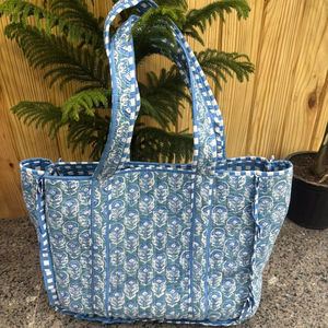 Sac fourre-tout en coton de qualité supérieure, sac de shopping/sacs à bandoulière, sac matelassé pour femme, sac de voyage week-end, sac de transport, sacs fourre-tout faits à la main - Product Image 1