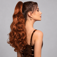 Extension de queue de cheval à clip banane 24 pouces 120g, ondulation naturelle, en fibre haute température, volumineuse, pour toutes les occasions