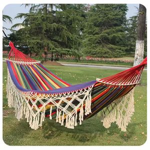 <span class=keywords><strong>Hamaca</strong></span> de <span class=keywords><strong>playa</strong></span> de estilo bohemio con columpio colgante de borla de lona portátil para exteriores Doble - Product Image 2