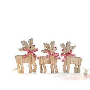 Wooden Christmas Reindeer <b>Decorations</b> Natural Finish Desktop Ornament For Living Room <b>Winter</b> Craft Gift - Product Image 5