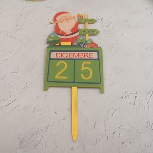 Merry Christmas Feliz Navidad Cake Toppers Spanish Acrylic Cake Decorating Supplies Cupcake <b>Decoration</b> - Product Image 3