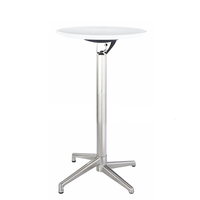 Pas cher prix rond extérieur en plastique haut tables de bar pliable en aluminium blanc noir rouge table de bar ensemble