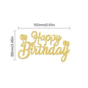 Decorazioni per Torte di Compleanno, Topper Glitterati 'Happy Birthday' per Feste a <span class=keywords><strong>Tema</strong></span> e Anniversari - Product Image 6