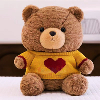 Adorable ours en peluche super doux, jouets en peluche pour la maison avec divers pulls en forme de cœur, cadeau idéal pour la Saint-Valentin et jouet pour enfants