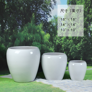 Grands pots <span class=keywords><strong>de</strong></span> jardin en céramique d'extérieur, contenants décoratifs pour plantes pour patio, <span class=keywords><strong>cour</strong></span>, balcon - Product Image 3
