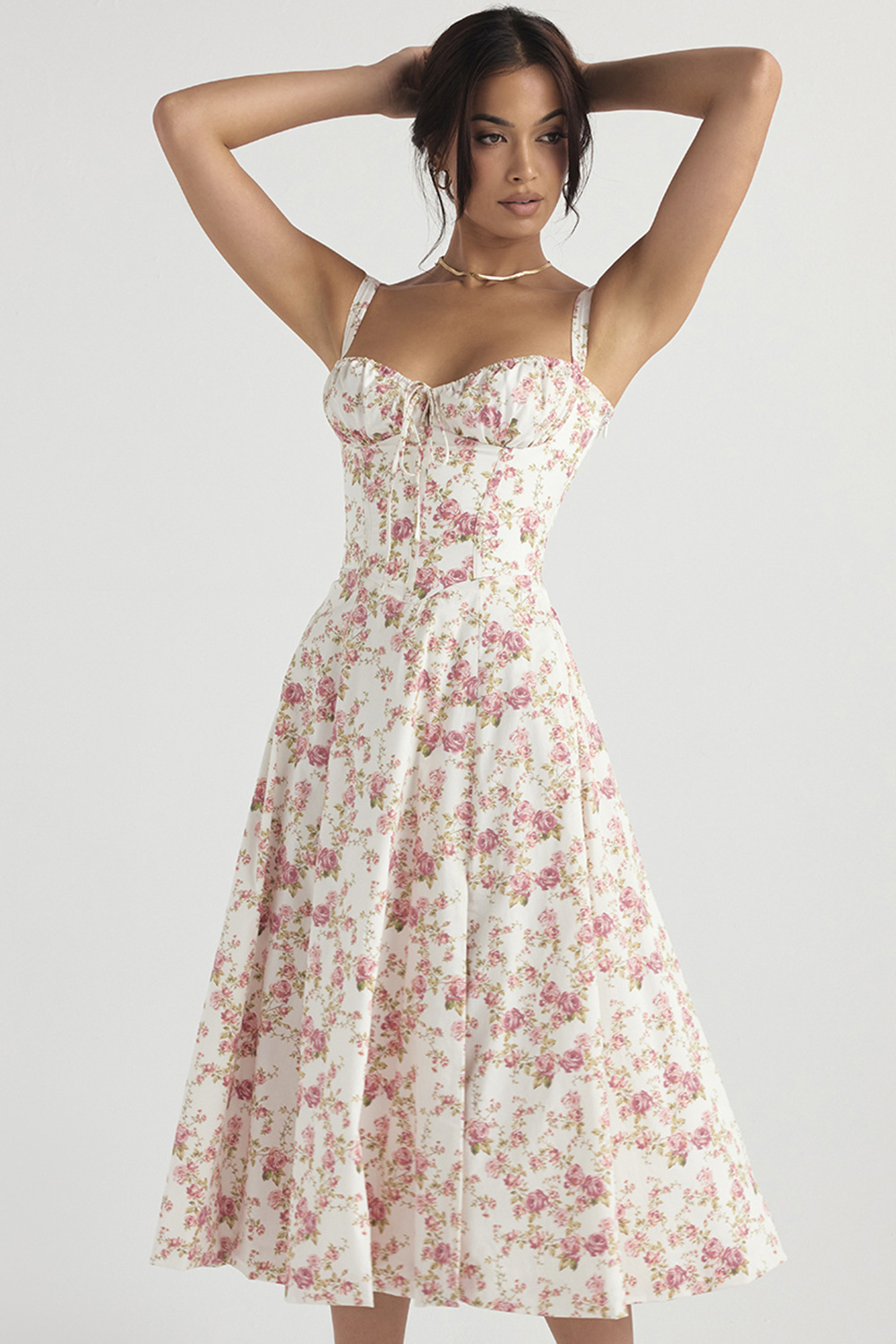 White red flower midi