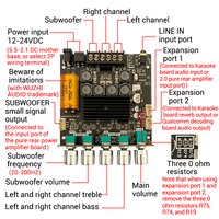 WUZHI AUDIO TB21F Potentiomètre Intégré 2.1 Canaux BT Amplificateur Carte Module Stéréo Subwoofer TPA3116