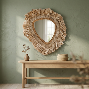 Espejo de Pared Bohemio de Macramé, Hecho a Mano, con Marco Decorativo, Acabado de Yute Natural, para Decoración del Hogar, Aniversario, Arte - Product Image 3