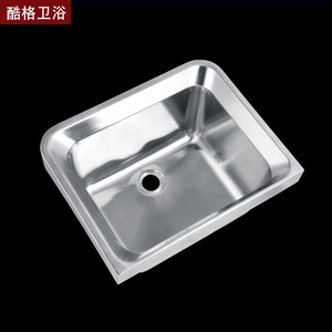 Lavabo carré en acier inoxydable à fixation murale, poli, facile à nettoyer, avec robinet personnalisé pour les toilettes des hôpitaux publics - Product Image 2