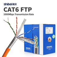 Cable CAT7 FTP de Cobre Sólido Confiable, Cable LAN Blindado de Alto Rendimiento de 250MHz para Cableado de Proyectos, Cable Ethernet de 8 Conductores