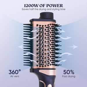 Sèche-<span class=keywords><strong>cheveux</strong></span> professionnel en une étape Styler 1200W <span class=keywords><strong>Brosse</strong></span> à air chaud portable en céramique avec peigne volumateur pour hôtels - Product Image 3