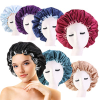 Bonnet de nuit en satin FINESTYLE - Bonnet de nuit en satin extra large à double couche réversible et réglable pour dormir
