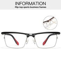 Montures de lunettes de sport portables à rabat anti-lumière bleue, montures optiques semi-cerclées en acétate, verres en résine personnalisables