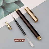 Stylo bille professionnel en bois haut de gamme avec porte-stylo, encre noire 0,5 mm, logo rétro, stylo promotionnel