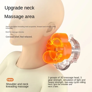 Nuevos productos Almohada de masaje Thai Shiatsu Masajeador de espalda Colchón de calefacción por vibración Cojín de masaje de cuello ajustable - Product Image 4