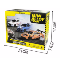 Coche RC de Aleación a Escala 1:64 con Control Remoto Eléctrico, Luces LED, Proporcional 2.4G, Juguete de Carreras, Regalo para Niños, Coche RC de Derrape