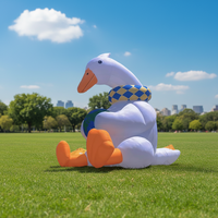 Modèle de canard gonflable géant multicolore pour la publicité, ballon animal de plus de 3,6 m de haut en tissu Oxford, installation facile, décoration pour événement