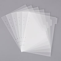 A5 A6 A7 Taille 6 Anneaux Diviseur d'Index en Plastique Transparent Catégorie 6 Onglets de Page Carte d'Indexation pour Planificateur