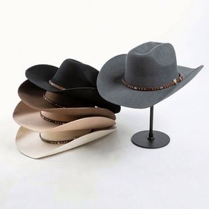 Western Sombrero Rolled Brim Fedora Hats Unisex Casual Travel Fishing Wholesale 2023 Wool Cowboy Hats for Adult - Product Image 1