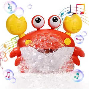 Atacado Cool Toddler Kids Bath Toys Blows Bubble Machine Musical Crab Bubble Bath Maker para a banheira